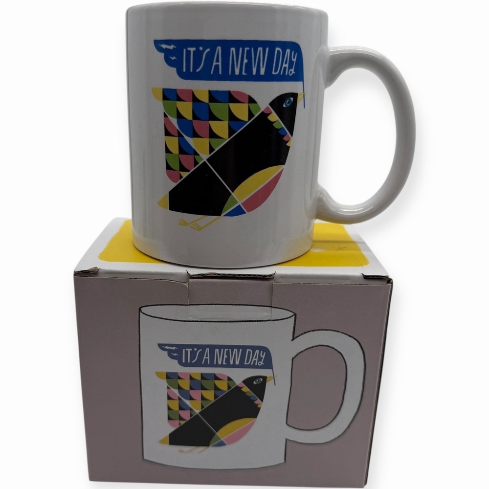 Lisa Congdon New Day Bird 2 Sided 11‎ oz Ceramic Coffee Mug Em & Friends Gift